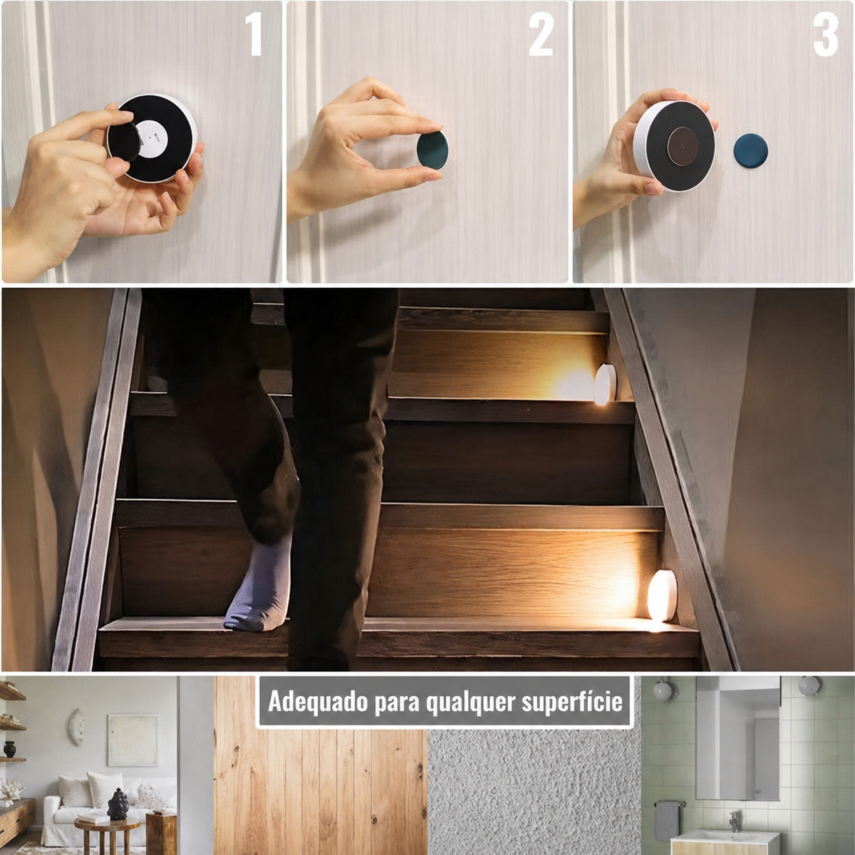 Foco LED Recarregável com Sensor de Movimento MoonLight™ [Pack de 2]