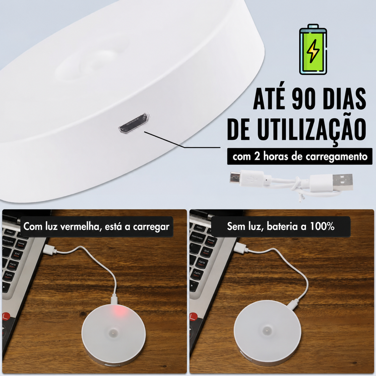 Foco LED Recarregável com Sensor de Movimento MoonLight™ [Pack de 2]