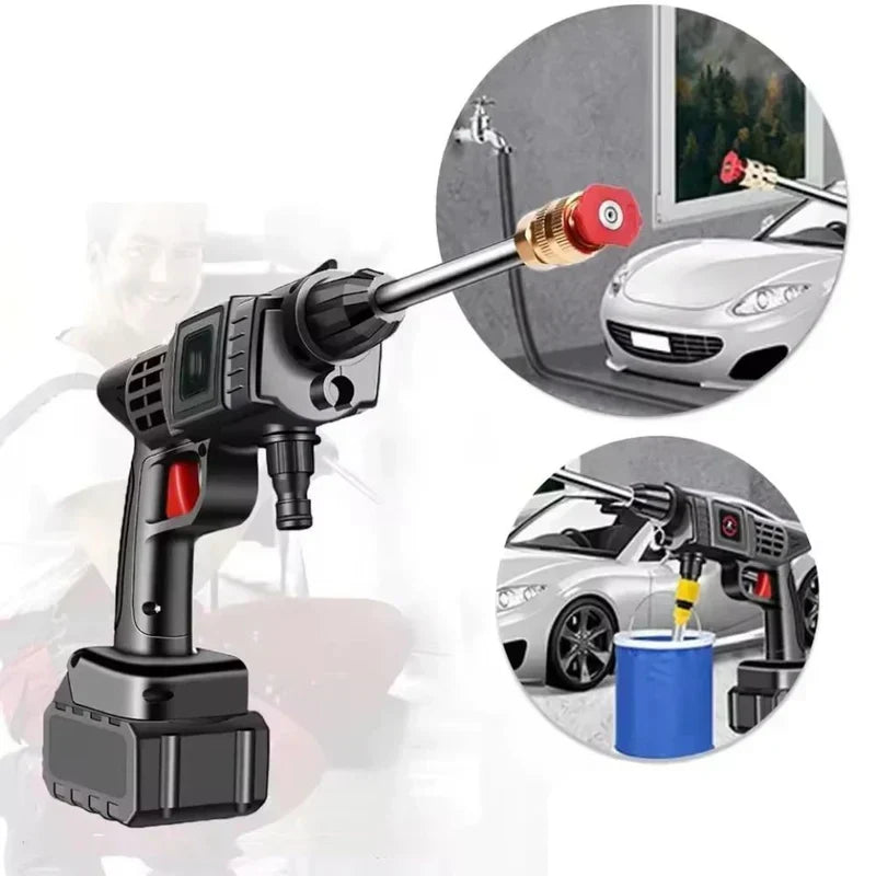 Lavadora de Alta Pressão Portátil Recarregável 2 Baterias + Aspirador Vacum 3 em 1 TurboJet™
